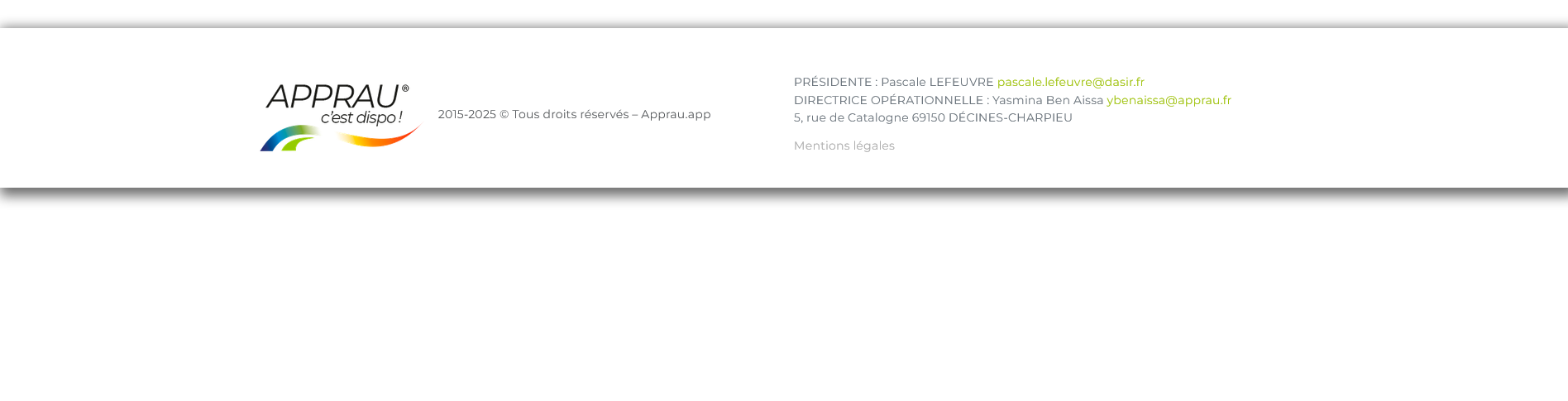 Informations légales & Contacts APPRAU